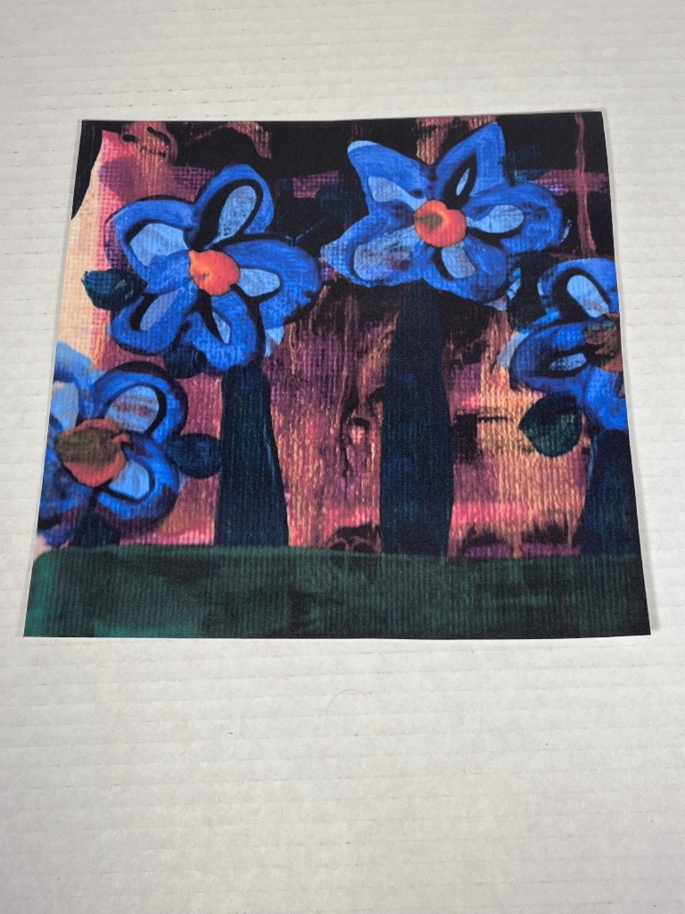 Acrylic Flowers Painting Art Print Laminated Card Stock See Pictures for Size
